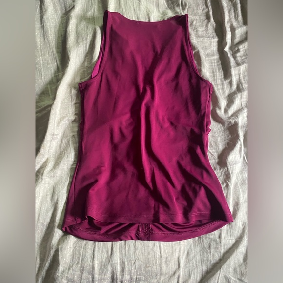 INC International Concepts Ruched Tank Top - Deep Purple - Picture 2 of 3